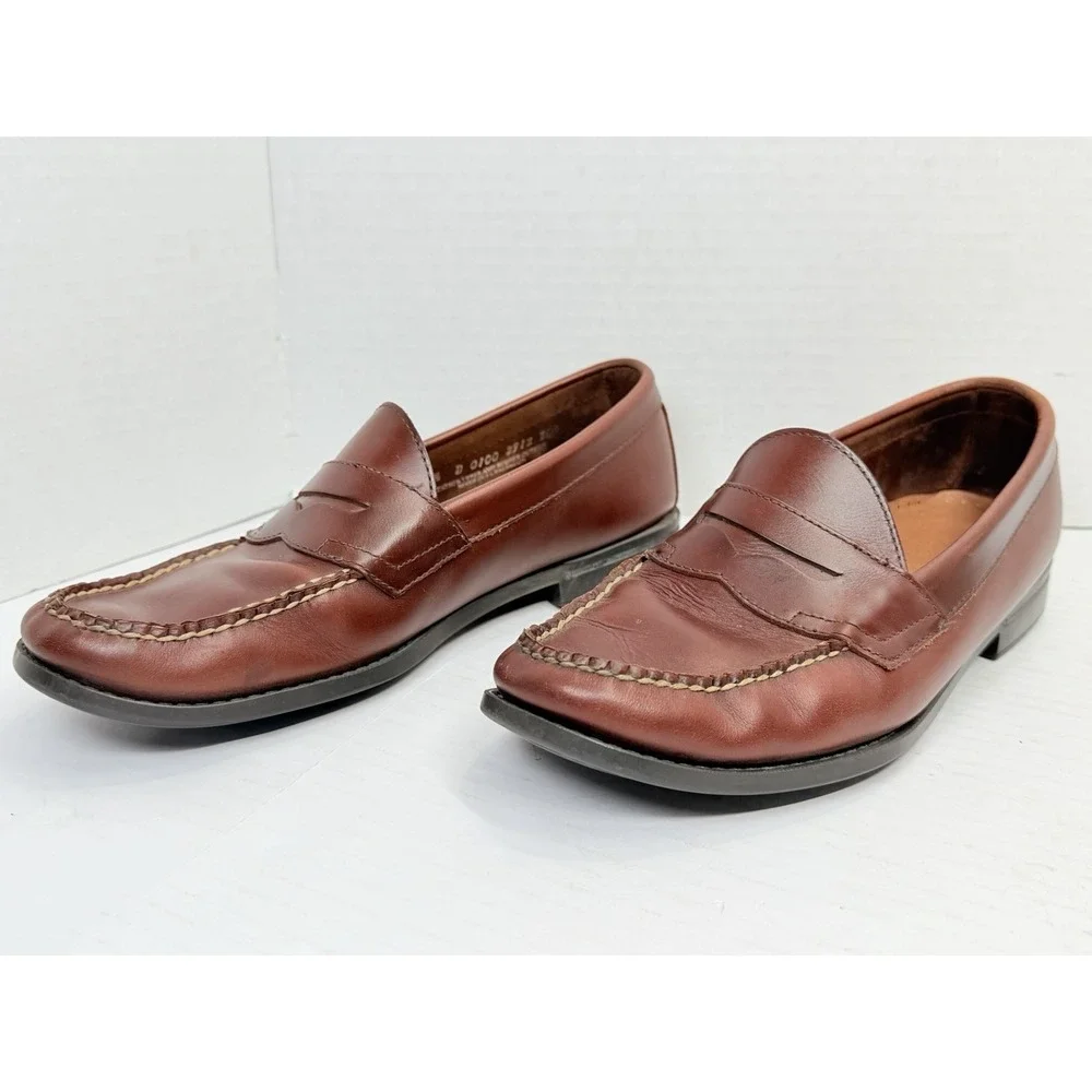 G.H. Bass Weejuns Martin Penny Loafers Brown Leather Men's 9.5D